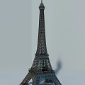 Eiffel Tower Themed Decorative Ornament Set With Detailed Metallic Structure 3d model