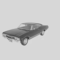 Black Classic Two Door Vintage Muscle Car With Chrome Wheels And Sleek Design