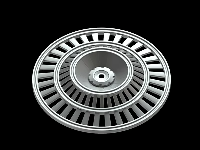 Modern Silver Metallic Wheel Rim With Spoke Design And Center Cap 3d model