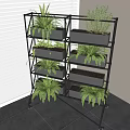 Potted Plants On Multi Tiered Stand With Wheels By Window Indoor Garden