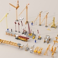 Modern tower crane gantry crane crane crane combination 3d model