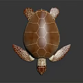 3D Rendered Brown And White Turtle With Textured Shell And Spotted Limbs On Dark Background
