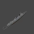 Powerful Naval Battleship Weapon Featuring Main Turrets and Military Deck Structure