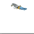 Blue Yellow Silver Hydraulic Cutting Tool With Metal Handle And Components 3d model