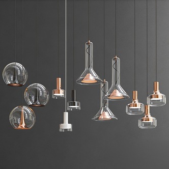 Modern chandelier lamps 3d model