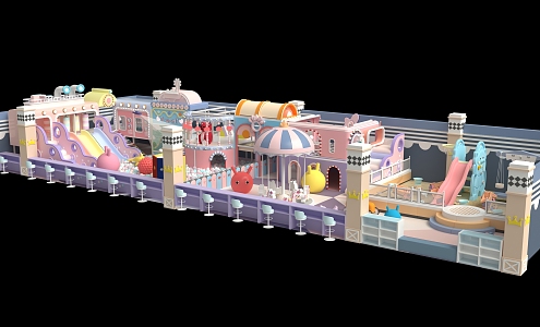 Marca style indoor children's amusement naughty castle combination naughty castle model 3d model