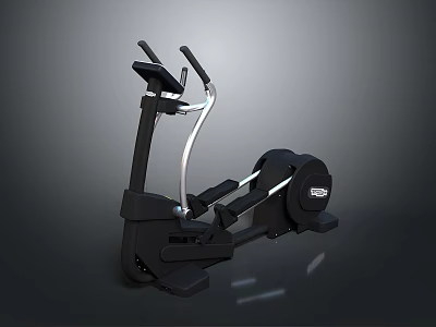 Black Elliptical Trainer Fitness Equipment With Ergonomic Design For Home Use 3d model