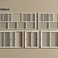 Poliform White Open Wall Shelves And Closed Cabinets On Beige Wall