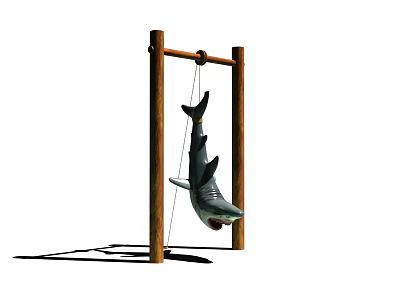 Modern play equipment hanging sharks 3d model Modern play equipment hanging sharks 3d model