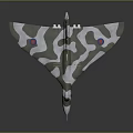 Military Aircraft Model With Camouflage Pattern Triangular Wing And Round Emblems 3d model