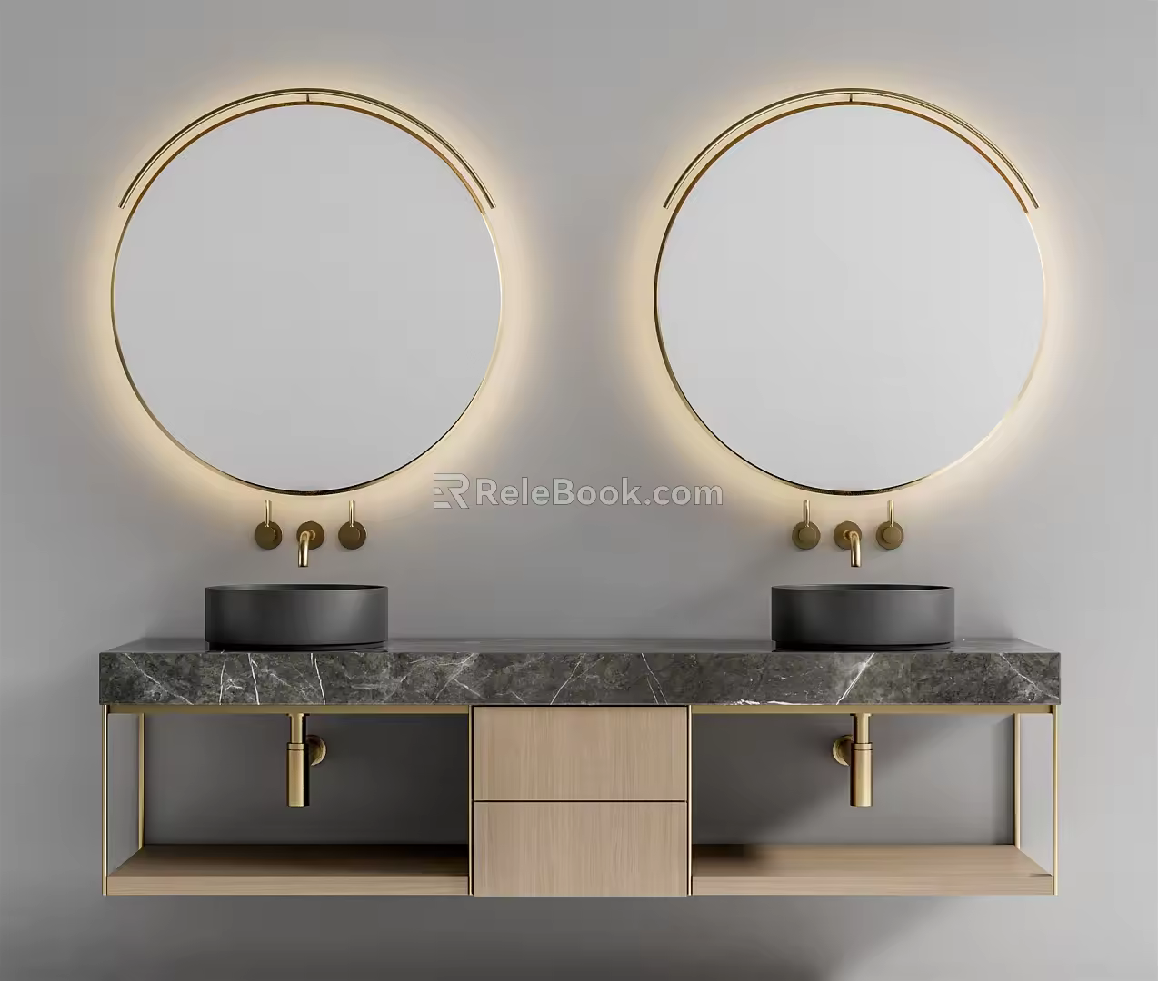 Modern sink basin cabinet 3d model