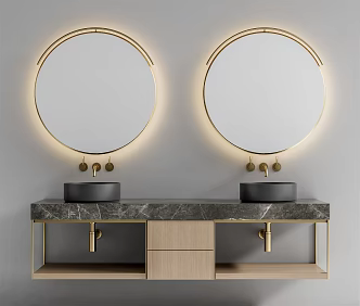 Modern sink basin cabinet 3d model