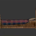 Traditional Wooden Bed With Carved Headboard Footboard Plaid Blanket And Pillows