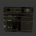 Stacked Black Vintage Electronic Devices With Multiple Layers And Various Ports Design