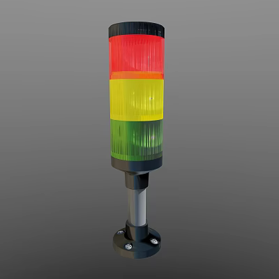 Industrial Signal Tower Light With Red Yellow Green Layers And Stable Base 3d model