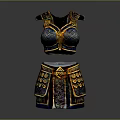 Ancient Decorative Armor Weapon with Intricate Gold Blue Patterns and Mythical Design Details