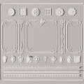 European-style gypsum line wall panel lamp panel construction yin corner line 3d model