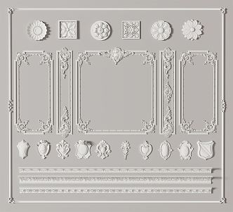 European-style gypsum line wall panel lamp panel construction yin corner line 3d model