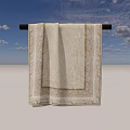 Soft White Home Living Bathroom Towel Hanging On Black Rod With Absorbent Texture