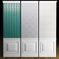 Elegant Intricate Patterned Wainscoting With Beige Textured Surface And Classic Design