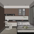 Minimalist Tatami Bedroom Interior With Light Colored Bedding Built in Cabinets Desk and Window Blinds