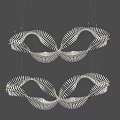 Modern Spiral Design Chandelier With Curved Metal Structure For Interior Spaces
