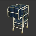 Practical Blue Multi Layer Storage Cart With Metal Frame And Wheels 3d model