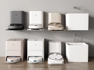 Variety Of Daily Use Cleaning Appliances On 3d model