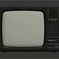 Vintage Retro TV Electronic Appliance With Red Top And Black Body Design