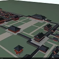 Ancient Chinese Architecture Complex Featuring Symmetrical Layout Traditional Courtyards And Classic Roofs 3d model