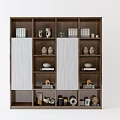 New Chinese bookcase bookshelf combination 3d model
