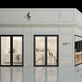 Modern Storefront Design With White Paneled Walls Glass Doors Black Lettering And Visible Interior Seating