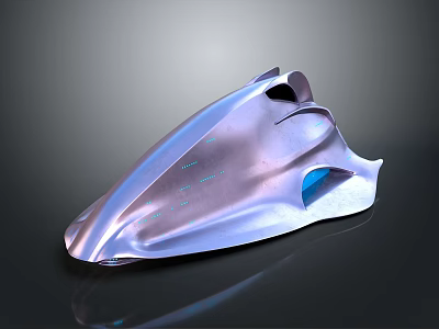 Character And Creature Concept Art With Streamlined Metallic Sheen Blue Purple Reflections 3d model