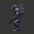Gorilla Themed Game Movie Character In Mechanical Armor With Cybernetic Enhancements