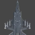 Gray Modern Fighter Jet With Stealth Design And Underwing Armaments 3d model