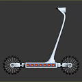 Sleek Modern Electric Bicycle Design With Large Wheels Blue Orange Details And Red Light