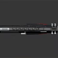 Futuristic Sci Fi Gun With Black Red Silver Metallic Finish And Tactical Grip