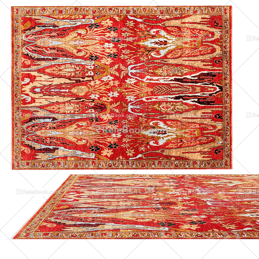 Nordic simple pattern carpet 3d model