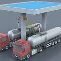 Industrial Equipment Featuring Tank Trucks And Storage Tanks At Covered Loading Facility