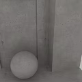 Concrete Sphere Architectural Component In Textured Concrete Wall Interior With Warm Lighting 3d model