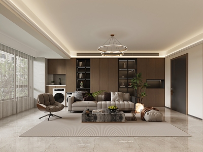 Modern Living Room Dining Room Italian Light Luxury model