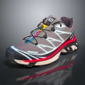 Salomon 800 Trail Running Shoes With Colorful Laces Red Accents And Durable Sole