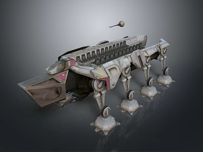 Futuristic Mechanical Structure Featuring Multi Legged Support And Metallic Body Details 3d model