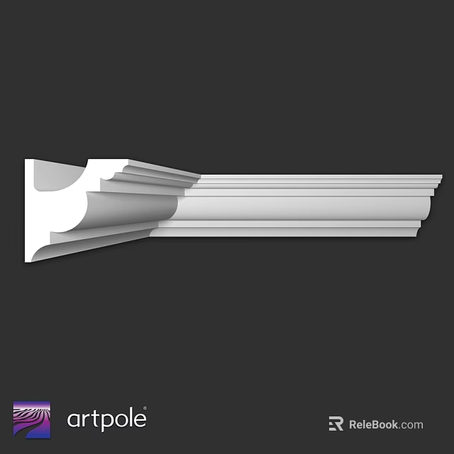 White Architectural Decorative Molding With Multi layered Design For Interior Decoration 3d model 
