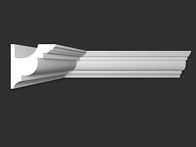 White Architectural Decorative Molding With Multi layered Design For Interior Decoration 3d model