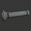 Modern Metallic Flashlight With Illuminated Head And Reflective Surface Design