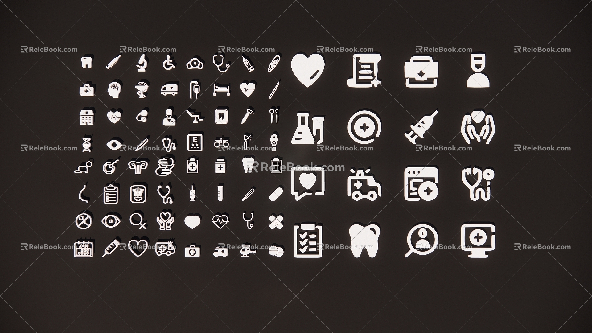 Icon Set Flat Design Health Care Human Pregnancy Examination Obstetrician and Gynecologist Family Concept Belly Delivery 3d model