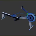 Modern Rowing Machine With Fan Resistance Black White Design And Sturdy Frame