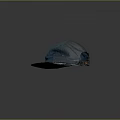 Stylish Blue Canvas Hat With Brown Brim And Leather Patch Detail