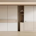 Modern Wardrobe Interior Design With White And Wooden Cabinets Drawers And Storage